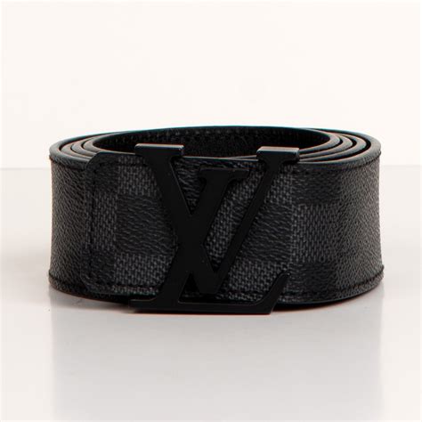 lv belt black checkered